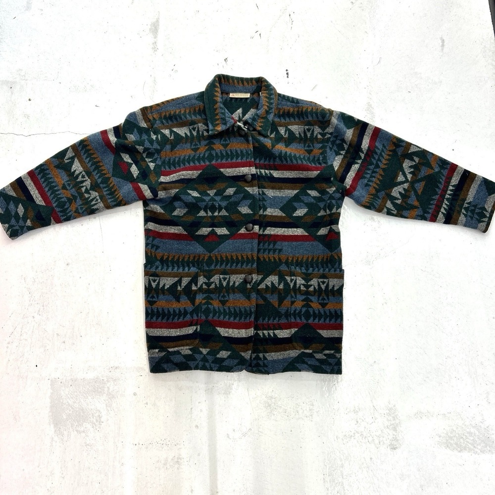 Vintage Roo Crossing Womens Southwest Wool Blend Blanket Coat | Size: PL